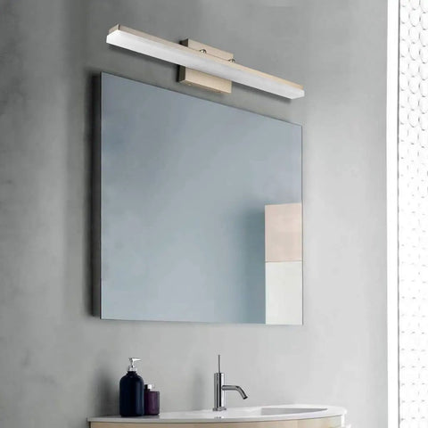 24 Inch Modern LED Vanity Light For Bathroom, Dimmable 24W, Brushed Nickel Finish, Cold White 5000K, mounted over mirror