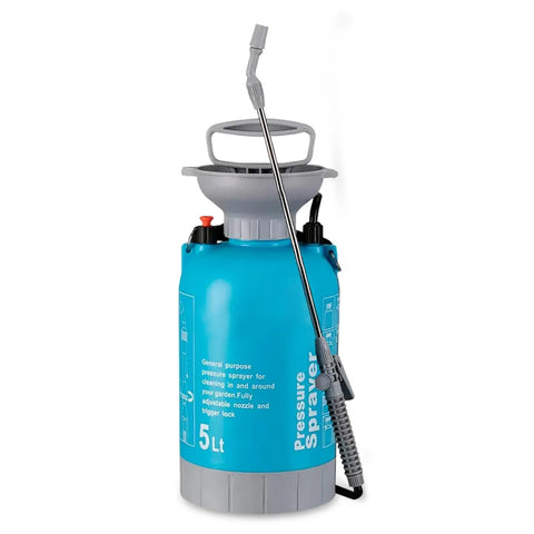 Upgraded Reinforced 1.3 Gallon Pump Pressure Sprayer For Plants And Weed Control With Adjustable Nozzles And Comfort Strap