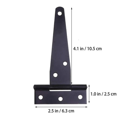 12 Pack 4 Inch T Shaped Rustproof Iron Light Duty Hinge Set In Black For Sheds Gates And Doors Durable Corrosion Resistant