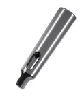 Side view of steel Morse taper reducing adapter MT1 to MT2 with a slot