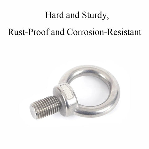 4 Pack 316 Stainless Steel Lifting Ring Eyebolts M6 Threaded Eyebolts For Swing Sets And Tie Downs Rust Resistant Heavy Duty Eyebolt Kit For Indoor Outdoor Use In Machinery Hardware close-up