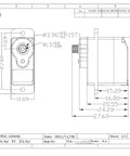 Technical drawing of Go To 9g All Purpose Digital Servo For RC Models With Fast Response Time And High Accuracy, showing dimensions.