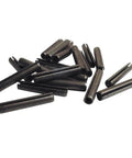 Pile of Roll Pin 1/2 Inch By 3-1/2 Inch Heavy Duty Steel Retaining Pins for Automotive and Machinery on white background.