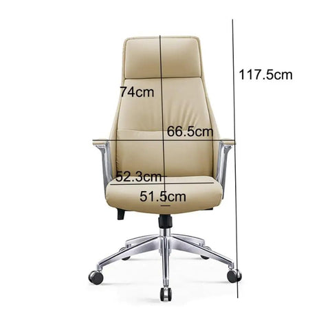 Super Comfy Ergonomic Office Chair Executive Swivel Seat With High Back Support Slick Leather Cushion Sturdy Padded Arms Built Tough Smooth Ride Daily Grind Desk Upgrade