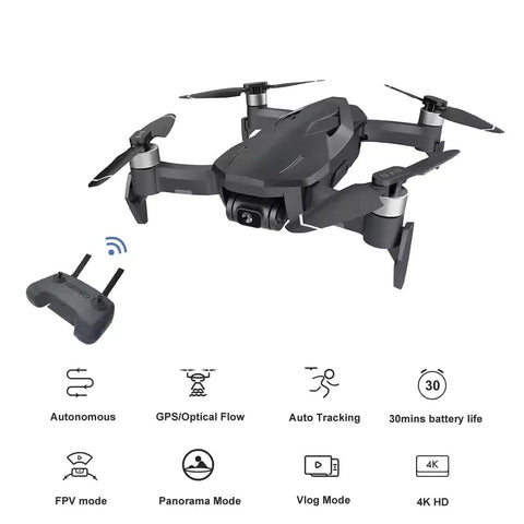 4K UHD Quadcopter Drone With 30 Minute Flight Time And 2 Km Range Stabilized 2 Axis Camera Gimbal For Crisp Aerial Footage