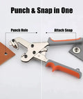 Heavy Duty Snap Fastener Tool Kit With Built In Hole Punch Die for easy one tool punching on canvas and leather.