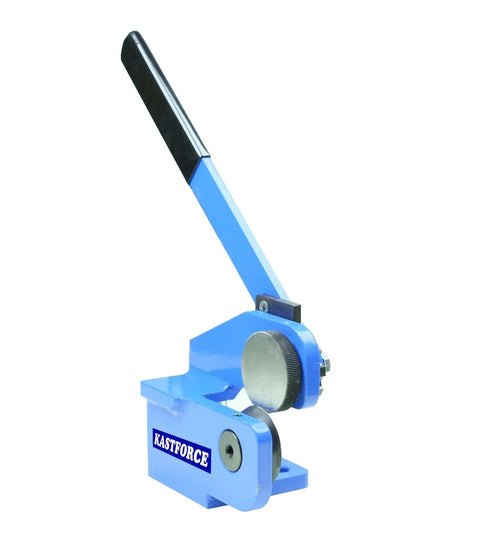 Throatless Rotary Hand Shear For Sheet Metal 16 Gauge 1.5 mm Capacity Easy Cut For Straight Curved And Internal Corner Cuts Mini Benchtop Tool Blue Finish