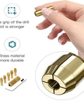 Top Tier Brass Drill Chuck Collet Bits Set With 3.17 Mm Shafts And Wide 0.5-3 Mm Range For Dremel Rotary Tools in hand.
