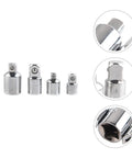 High Performance 4 Piece Steel Impact Socket Adapter And Reducer Kit For Wrenches That Gets Down To Business With Heavy Duty Drivers And Ratchet Tools To Crack Those Stubborn Nuts And bolts Like A Pro On Any Job Site, steel set