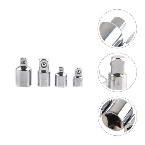 High Performance 4 Piece Steel Impact Socket Adapter And Reducer Kit For Wrenches That Gets Down To Business With Heavy Duty Drivers And Ratchet Tools To Crack Those Stubborn Nuts And bolts Like A Pro On Any Job Site, steel set