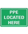 Mandatory PPE Safety Gear Storage Location Sign For Outdoor Use 8x12 Weatherproof Aluminum Plate, "PPE Located Here"