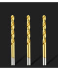 Heavy Duty 5PC Cobalt HSS Twist Drill Bit Set For Stainless Steel And Alloy Metal With Split Point Tip High Speed Heat Resistant Bits, three bits