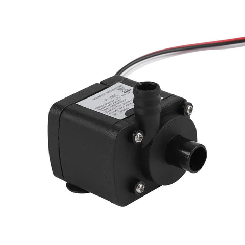 Kick Heat Out With This 12V DC Mini CPU Water Cooling Pump featuring a compact black unit and water outlet.