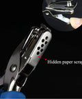 Single Hole Circle Paper Punch Handheld Scrapbooking Punch Rubber Coated Handle 6Mm Circle Puncher, close-up showing scrap containment