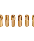 6Pcs Brass Collet Drill Chuck Set With 1mm To 3.2mm Capacity, Brass Sleeves And Black Cap, M8x0.75 Cap, Fits Rotary Tools