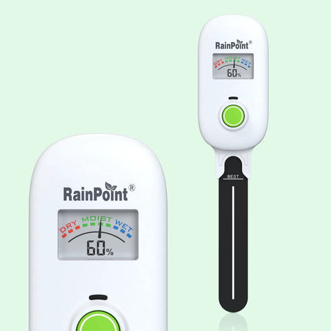Smart Wireless Plant Moisture Meter with Visual Gauge showing 60%, Capacitive Leave-In Hygrometer Sensor for Indoor and Outdoor Gardens
