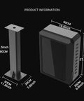 Heavy Duty Outdoor EV Charger Lock Box With Key, Badass Weatherproof IP65 Steel Enclosure To Shield Your Electric Vehicle From Elements, Lockdown Column Protector For Home Or Public Stations, Black 27.5 Inches dimensions diagram