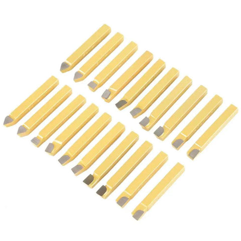 Top Notch 20 Piece 1/4 Inch Carbide Lathe Tool Set For Heavy Duty CNC And General Lathes with precision steel inserts.
