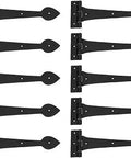 12 Inch Spade Tip Black Wrought Iron Strap Gate And Door Hinges With Hardware Pack Of 6 Heavy Duty And Rust Resistant Powder Coated