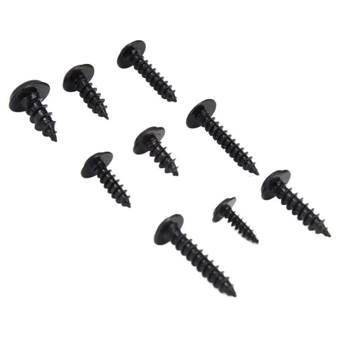 380 Pcs Self Tapping Screws Kit With Washer, Black Carbon Steel Round Head Self Drilling Screws for Sheet Metal Wood Plastic