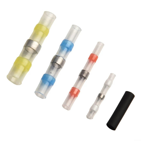 Hot Solder Seal Heat Shrink Butt Connectors Kit With Waterproof Sealing Rings For All Your Wiring Needs That Make Electric Joints Strong And Totally Secure Without Crimping Tools In Just One Easy Step, assorted sizes