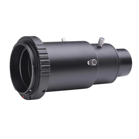 Variable Extension Telescope Camera Adapter for Canon SLR and DSLR Bodies, black metal tube with knobs, side view