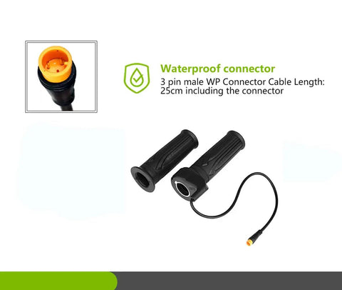 Twist Throttle Grip 22.2mm Waterproof Handlebar Speed Controller For Electric Bikes, Scooters, And Motorcycles, 12V To 72V Compatible, Durable Weatherproof Connector, Easy Install, Wide Voltage Range