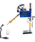 Straight Up Built Tough Gemstone Faceting Machine With Digital Angle Readout And Ergonomic Handle Featuring 32 Position Index Gearing with base and angle adjustment.