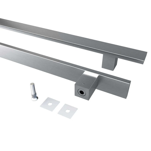 36 Inch Barn Door Push Pull Handle Heavy Duty Grade 304 Stainless Steel Brushed Finish Square Commercial Door Pull Set