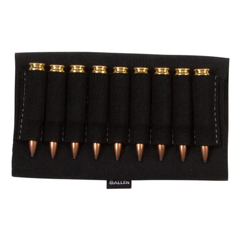 Buttstock Ammo Holder For Rifles Nine Shell Cartridges Pouch With Quick Access Durable Black Shooting Gear