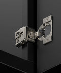Straight Up Fifty Pack One Quarter Inch Overlay Soft Close Concealed Kitchen Cabinet Hinges For Face Frame Setup With No Sweat Dowels And Premium Satin Nickel Hardware on dark cabinet surface.