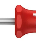 Kraftform Plus 368 Square Socket Screwdriver Size 2 Head 4 Inch Blade Length With Ergonomic Red And Grey Handle, side view