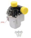 BMW Replacement Electric Engine Water Pump With Bolts For 3.0L I6 Engines shown with mounting bolts, black and silver design