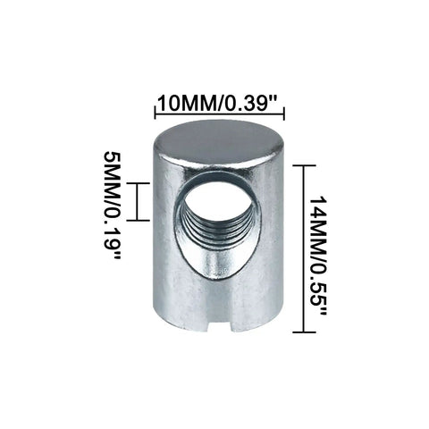Heavy Duty Cross Dowel Barrel Nuts Straight Fix For Ikea Part 100514 No Sweat Bed Frame Joints Easy Peasy Joint Lock, 10mm width.