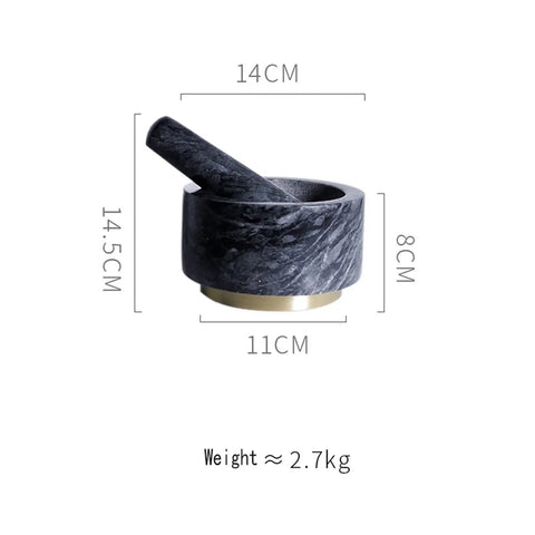 Granite Mortar And Pestle Set With Gold Metal Base 2 Cup Capacity For Making Fresh Guacamole Salsa Pesto And Spices Herb Crusher