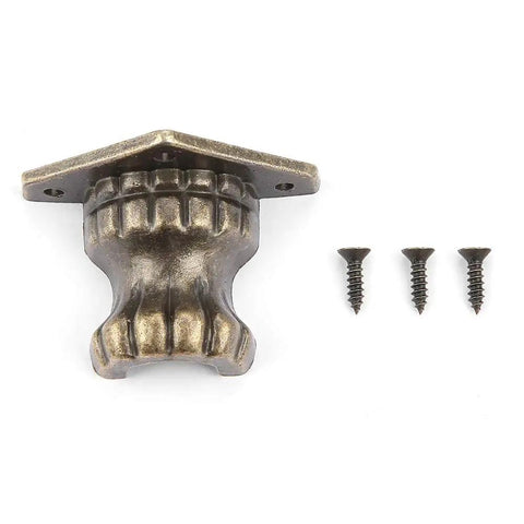Antique Beast Feet Leg Corner Protector in bronze zinc alloy with screws for wooden jewelry boxes and small furniture