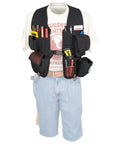 Built Tough Heavy Duty Builders Vest With Ample Tool Pockets Rugged Black Workwear For Pros Carpenters And Electricians