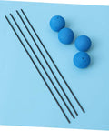 Blue Helicopter Training Gear Kit Set Super Easy Install with 4 rods and 4 balls for Beginners and Experts, aerial view.