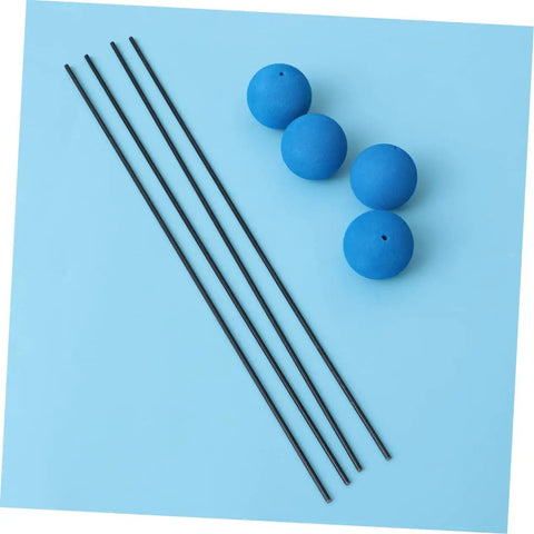 Blue Helicopter Training Gear Kit Set Super Easy Install with 4 rods and 4 balls for Beginners and Experts, aerial view.