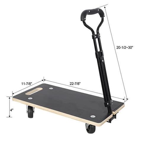 Heavy Duty Wooden Moving Dolly With Ergonomic Handle 440 Lbs Load Capacity Multi Purpose Furniture And Appliance Transport Cart With 3 Inch PP Casters For Easy Goods Moving.