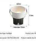 UWYTGF 9 Pack Retrofit Led Recessed Lighting 3.2 Inch, Spotlight in white aluminum, size 8.2cm by 7.7cm, hole size 75mm.