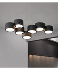 Sleek Modern Led Pendant Light For Kitchen And Living Room Dimmable Iron Suspension Fixture With Acrylic Shade Even Warm Glow Rock Solid Build Statement Lamp For Dining Or Office Level Up Your Home Game hanging in a contemporary setting.