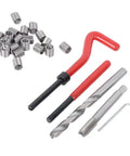 Premium M8 Thread Repair Kit With 25 Essential Pieces Including Tap And Drill Bit Perfect For Fixing Stripped Bolts In Your Garage Or Workshop Without Any Hassle.
