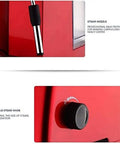 Close-up of steam nozzle and adjustable steam knob on Semi Automatic Espresso Machine With 15 Bar Pressure, Red Coffee Maker.