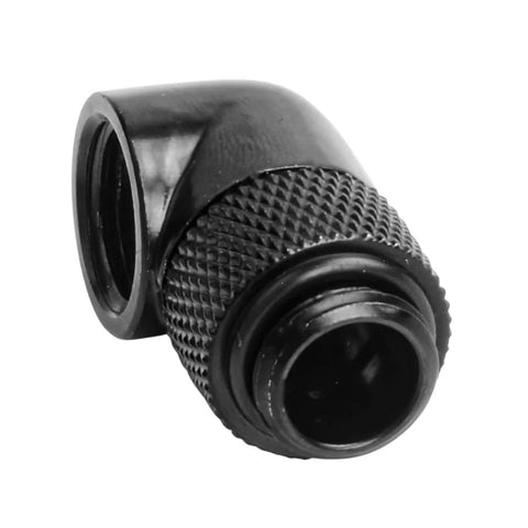 Rotary G1/4 inch PC water-cooling fitting, 90° male-to-female, black