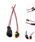 Grab These Sweet 12 Piece Auto Electrical Quick Connectors To Spice Up Your Wire Harness Kit With Gnarly Weather Proof Seals For Durable Car Maintenance, 12pc black plastic waterproof wiring connectors with red and black wires