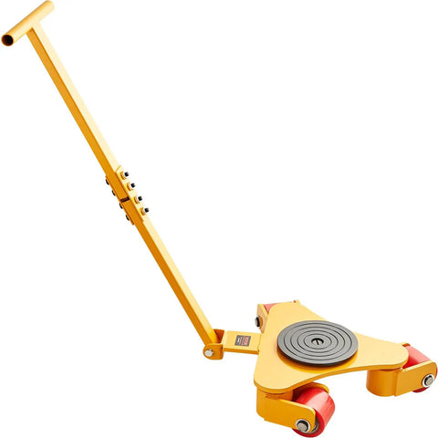 Heavy Duty Machinery Skate Dolly Moving Cart With 6614 Lbs Capacity Carbon Steel Frame Three Swivel Wheels for smooth transport.