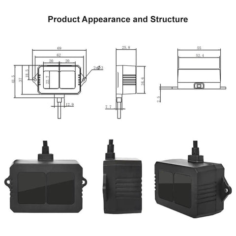 40m TOF Lidar Sensor With IP65 Weatherproof Tough Build For Drones And Robotics Dope 1 cm Resolution 100 Hz Frame Rate