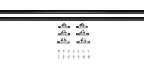 Premium Heavy Duty Mirror Support Brackets Rock Solid Adjustable 60 Inch Solid Core Mounting Hardware parts including steel brackets and screws.