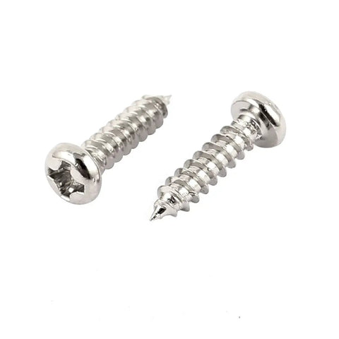 Top Tier Stainless Steel Self Tapping Screws M3 X 12 Millimeter Pan Head Phillips Drive showing two screws for rugged applications.